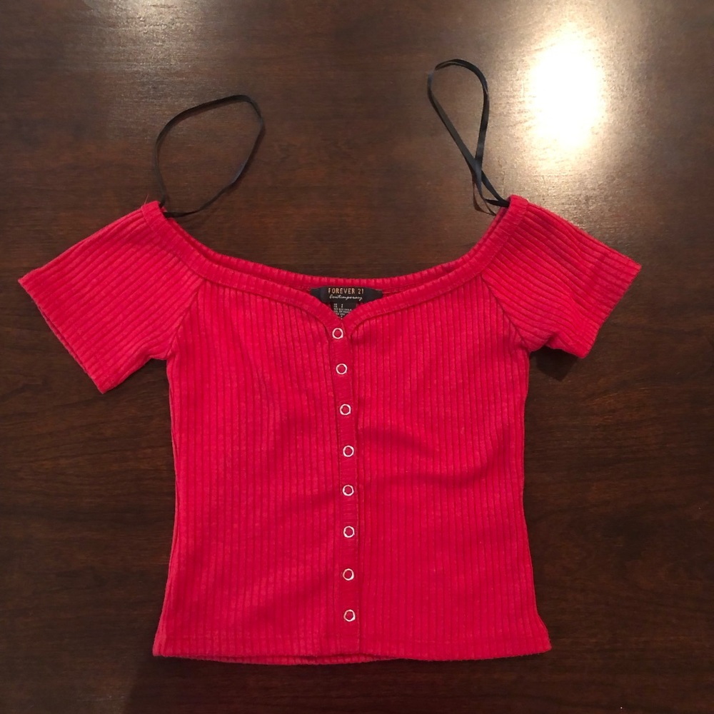 Forever 21 Over-The-Shoulder Crop Top